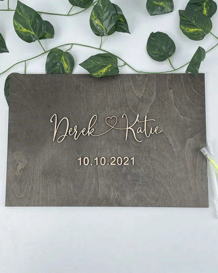 Personalized 3D Heart-Shaped Wedding Guest Book - Cherished Love Story Keepsake