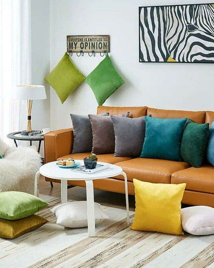 Plush Golden Velvet Pillow Cover Set - Perfect for Home, Vehicle, and Office Elegance