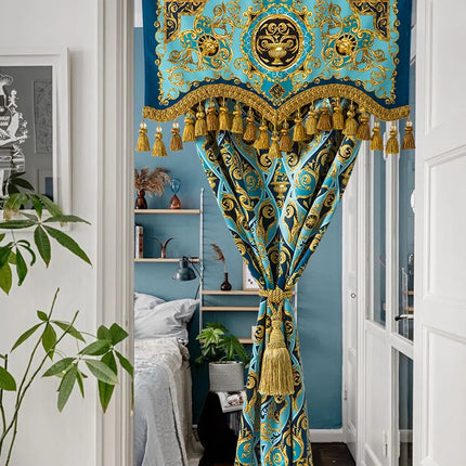 Luxury Insulated Velvet Curtains – Blue, 70–80 cm Wide
