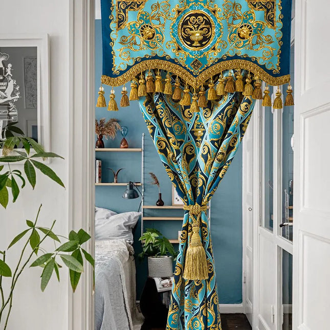 Luxury Insulated Velvet Curtains – Blue, 70–80 cm Wide