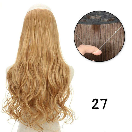 Blonde and Black Halo Hair Extensions for Effortless Volume and Length Boost