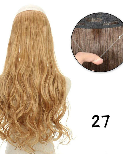 Blonde and Black Halo Hair Extensions for Effortless Volume and Length Boost