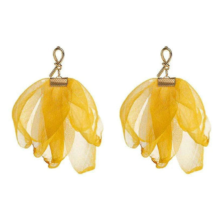 Elegant Bohemian Floral Chiffon Earrings: A Chic Expression of Luxury