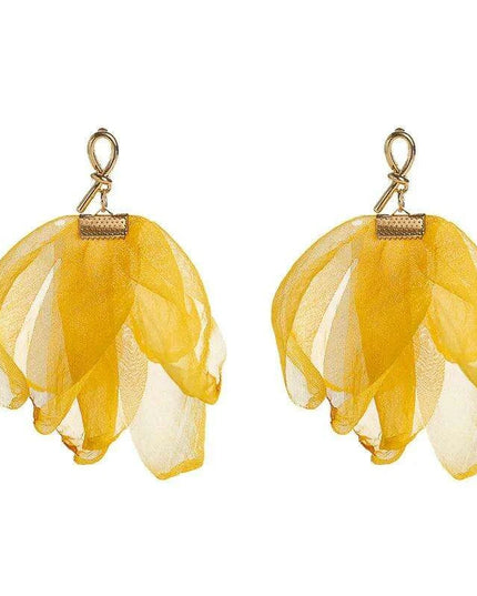 Elegant Bohemian Floral Chiffon Earrings: A Chic Expression of Luxury