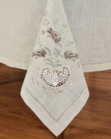 Tulip Elegance Embroidered Table Linens Collection