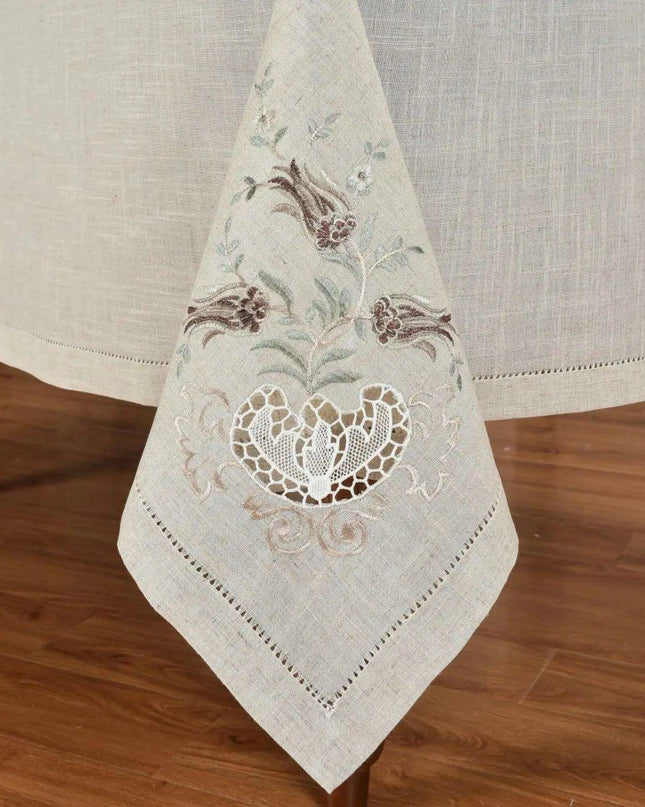 Tulip Elegance Embroidered Table Linens Collection