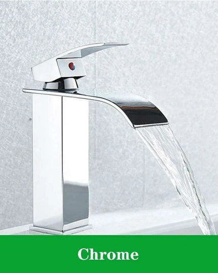 Modern Black Waterfall Faucet with Chrome Accents for Stylish Bathrooms
