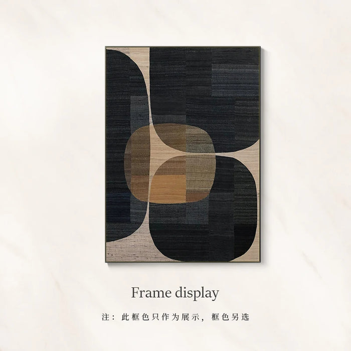 Sophisticated Brown Geometric Canvas Art - Abstract Office and Living Room Decor