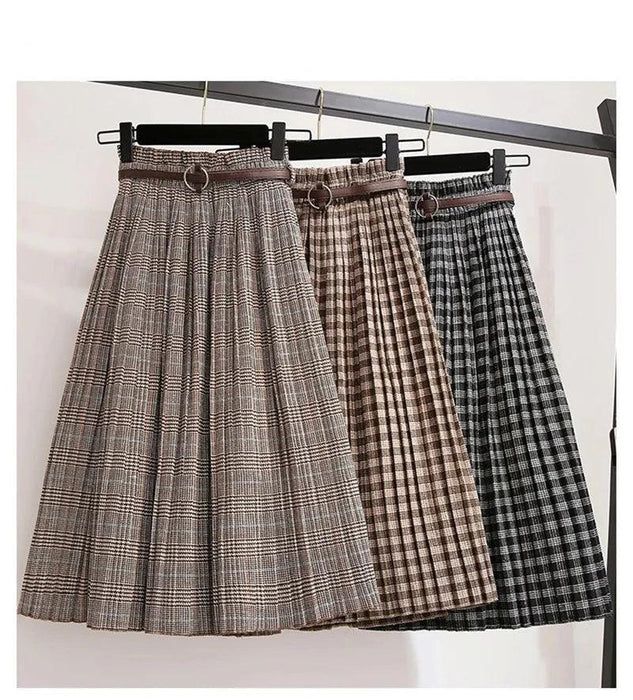 Timeless High-Waisted Plaid Maxi Skirt - Essential for Autumn-Winter