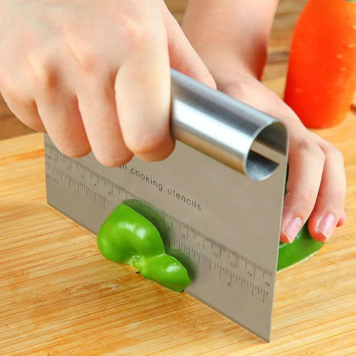 Stainless Steel Dough Scraper & Pastry Tool Set with Integrated Measuring Scale for Precision Baking