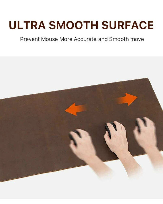 Exquisite Genuine Cowhide Leather Extra-Large Mouse Pad - Elegant Desk Mat for Gamers & Professionals
