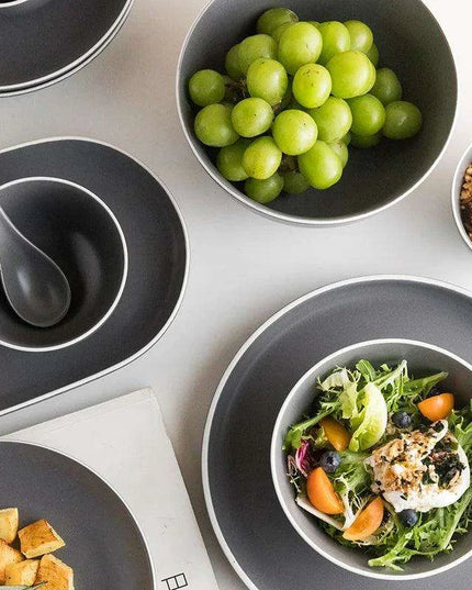 Elegant Customizable Gray Matte Ceramic Dining Collection for Memorable Gatherings