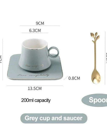 Luxurious European Porcelain Coffee Set with Gold Accents for a Refined Dining Experience