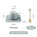 Luxurious European Porcelain Coffee Set with Gold Accents for a Refined Dining Experience