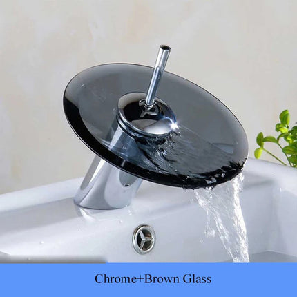 Colorful Glass Waterfall Faucet – Chrome Single Lever Mixer Ta