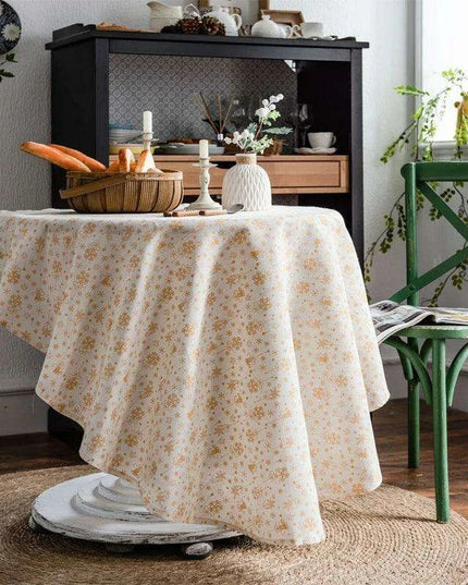 Elegant Floral Round Tablecloth with Stylish Tassel Trim - 150cm Diameter