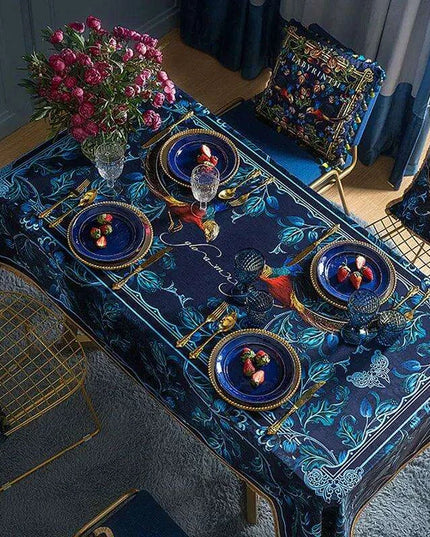Luxurious Floral Velvet Tablecloth: Elevate Your Dining Experience
