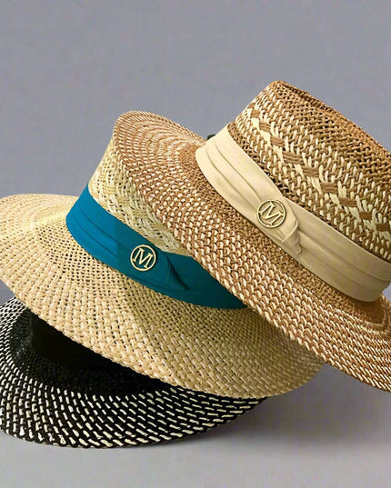 Chic Adjustable Wide Brim Straw Hat for Women - Stylish Sun Protection Beach Accessory Available in 50 Colors