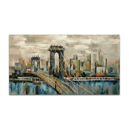 City Serenity: Contemporary Urban Oil Painting for Modern Spaces