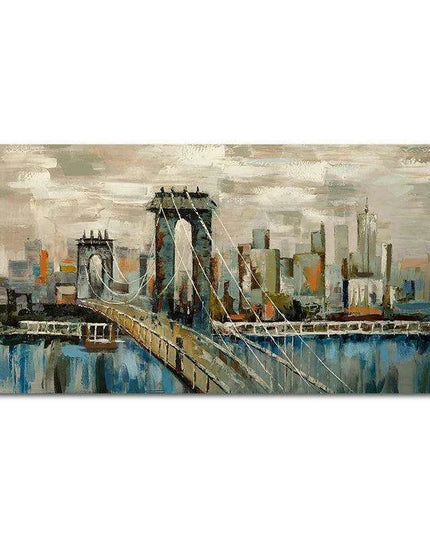 City Serenity: Contemporary Urban Oil Painting for Modern Spaces
