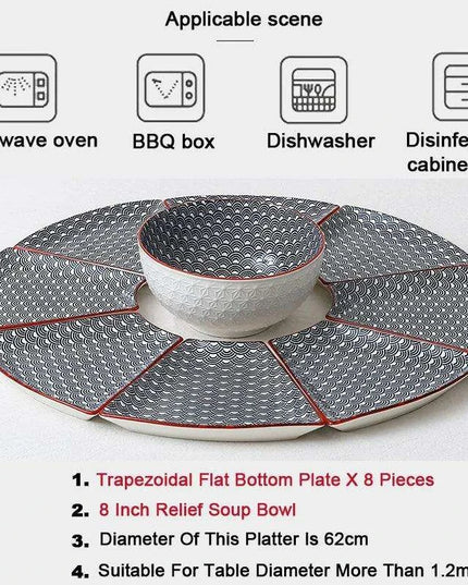 Sophisticated 9-Piece Porcelain Dining Set with 8 Versatile Soup Bowls (CZY-BS1030)