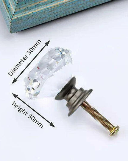 Luxurious Diamond-Shaped Glass Knobs with Elegant Gold Accents for Home Decor Upgrade