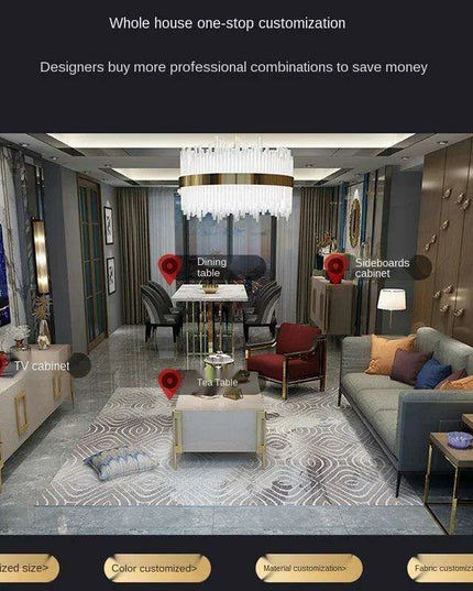 Chic Contemporary Sideboard with Stainless Steel Features