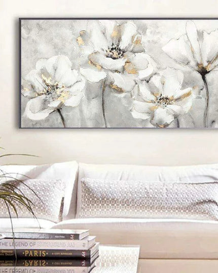 Sophisticated White Blossom Canvas Art for Elegant Home Decor