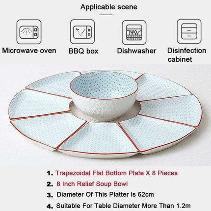 Sophisticated 9-Piece Porcelain Dining Set with 8 Versatile Soup Bowls (CZY-BS1030)