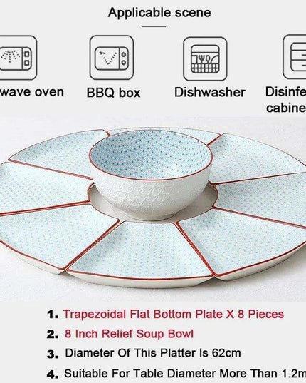 Sophisticated 9-Piece Porcelain Dining Set with 8 Versatile Soup Bowls (CZY-BS1030)