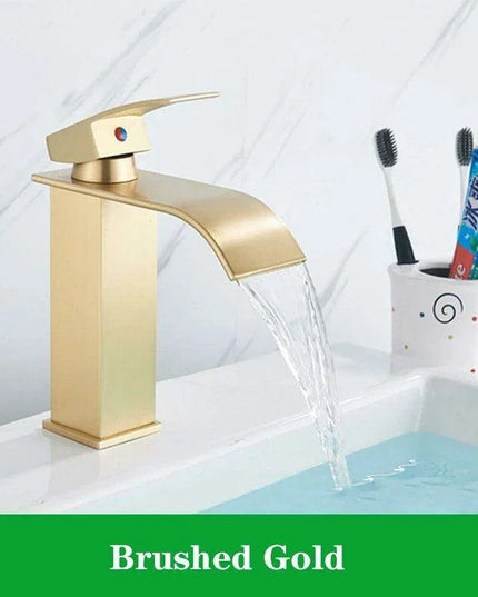 Modern Black Waterfall Faucet with Chrome Accents for Stylish Bathrooms