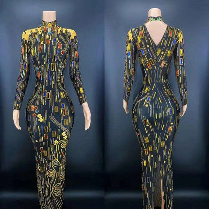 Sparkling Black Bodycon Dress with Rhinestone Details: The Ultimate Statement for Confident Women