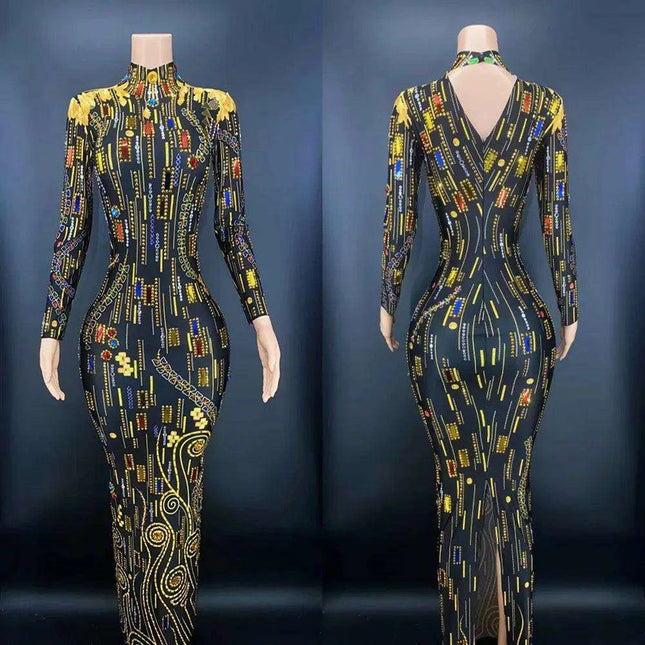 Sparkling Black Bodycon Dress with Rhinestone Details: The Ultimate Statement for Confident Women