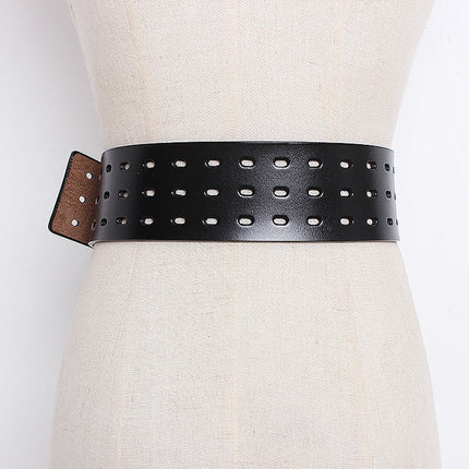 Genuine Leather Wide Corset Belt — Women’s Waist Cincher, Plus Size