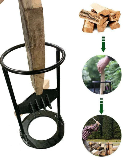 Artisan Cast Iron Log Splitting Wedge - Essential Tool for Camping and Outdoor Adventures