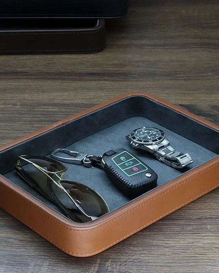 Elegant Vintage Leather Jewelry Organizer - European Style Storage Solution