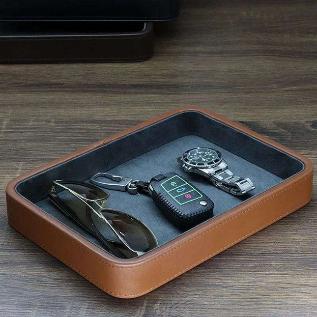 Elegant Vintage Leather Jewelry Organizer - European Style Storage Solution