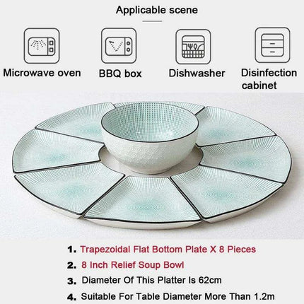 Sophisticated 9-Piece Porcelain Dining Set with 8 Versatile Soup Bowls (CZY-BS1030)