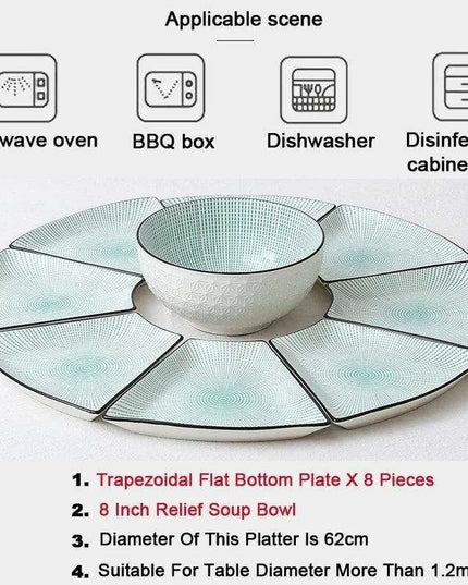 Sophisticated 9-Piece Porcelain Dining Set with 8 Versatile Soup Bowls (CZY-BS1030)