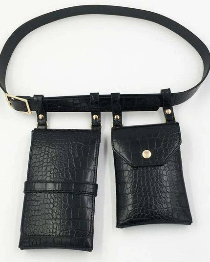 Edgy Women's PU Leather Belt and Crossbody Bag Set for Trendsetters
