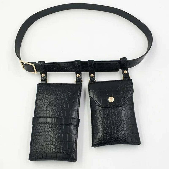 Edgy Women's PU Leather Belt and Crossbody Bag Set for Trendsetters