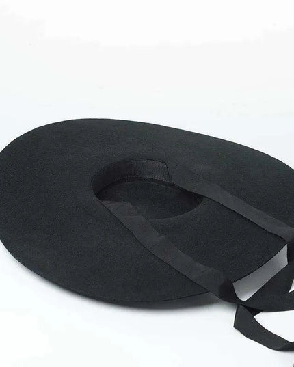 Extra Large Red Wool Fedora Hat with 15cm Brim - Stylish Flat Top