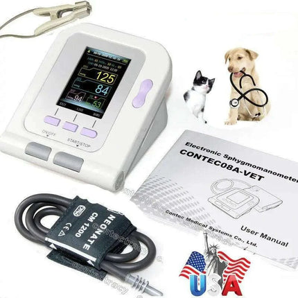 Veterinary Digital Blood Pressure Monitor with Integrated SpO2 Functionality - CONTEC 08A VET for Optimal Animal Healthcare