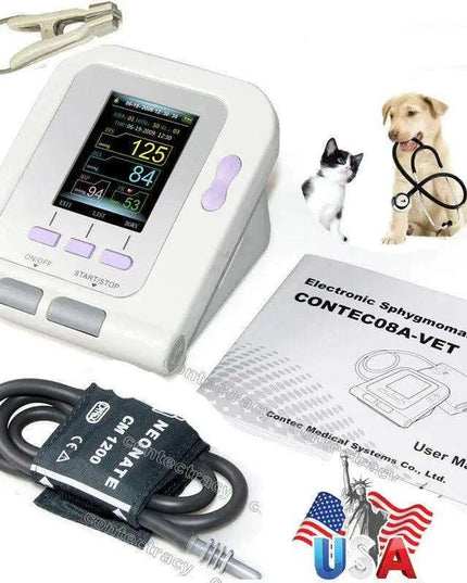 Veterinary Digital Blood Pressure Monitor with Integrated SpO2 Functionality - CONTEC 08A VET for Optimal Animal Healthcare
