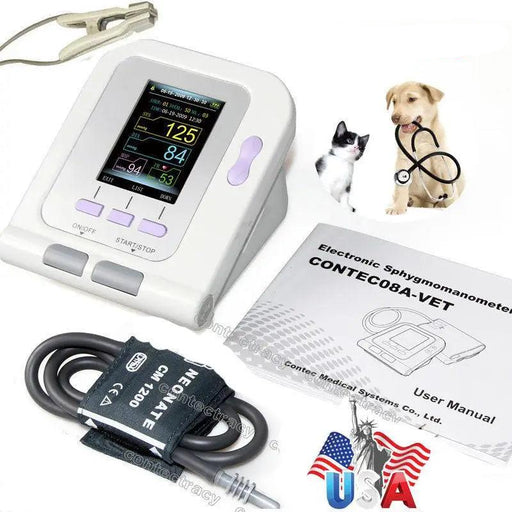 Veterinary Digital Blood Pressure Monitor with Integrated SpO2 Functionality - CONTEC 08A VET for Optimal Animal Healthcare