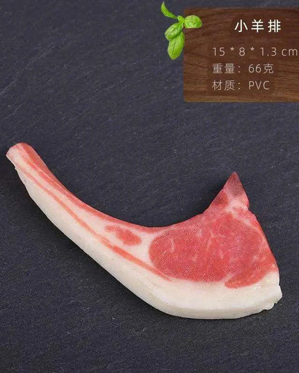 Lifelike Meat Replica Props for Photography and Home Decor - Realistic Steak, Pork, and Bacon Models