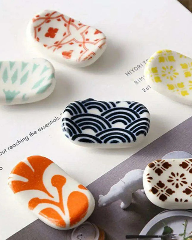 Elegant Japanese Ceramic Chopstick Holder - Stylish Anti-Slip Accessory for Refined Dining Experiences