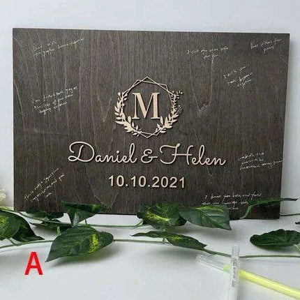Personalized 3D Heart-Shaped Wedding Guest Book - Cherished Love Story Keepsake