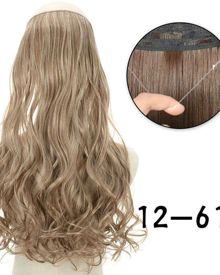 Blonde and Black Halo Hair Extensions for Effortless Volume and Length Boost