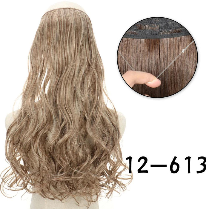 Blonde and Black Halo Hair Extensions for Effortless Volume and Length Boost